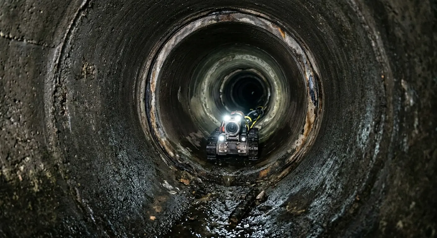 Robotic sewer camera inspecting pipe interior for Sewer Line Repair in North Las Vegas